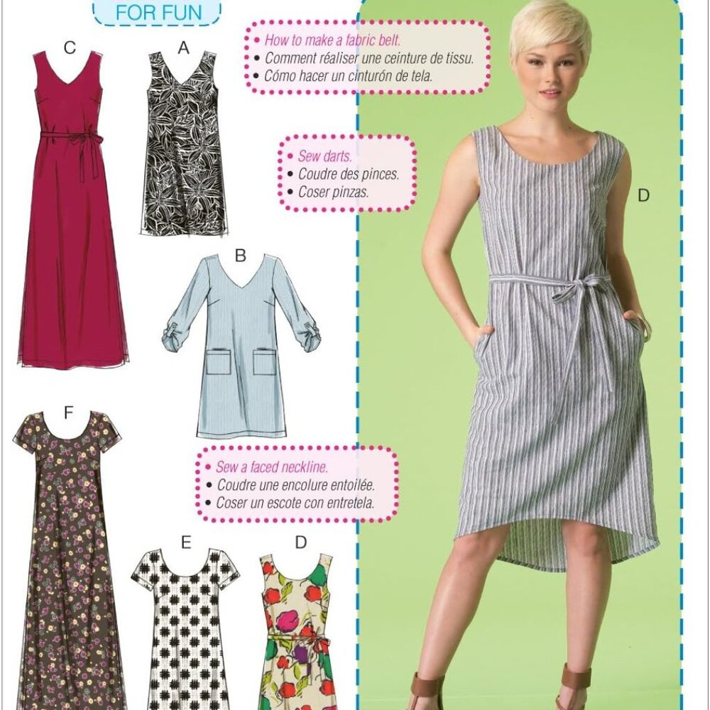 McCall's Patterns M7120 Misses' Dresses & Belt, Size ZZ (LRG-XLG-XXL)